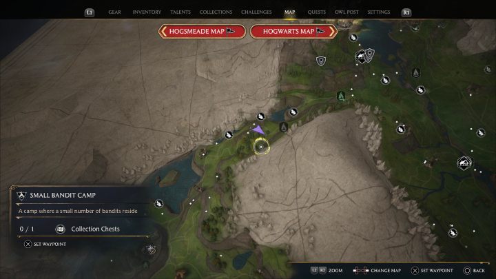 Chest #3 is in a bandit camp west from North Feldcroft Floo Flame - Hogwarts Legacy: Feldcroft Region - Collection Chests - Hogwarts Legacy: Collection Chests - Hogwarts Legacy Guide