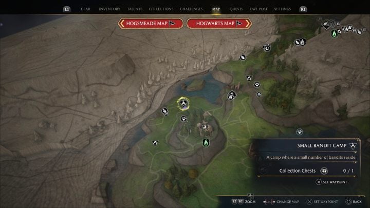 To find this chest, visit a bandit camp northwest from Rookwood Castle Floo Flame - Hogwarts Legacy: Feldcroft Region - Collection Chests - Hogwarts Legacy: Collection Chests - Hogwarts Legacy Guide