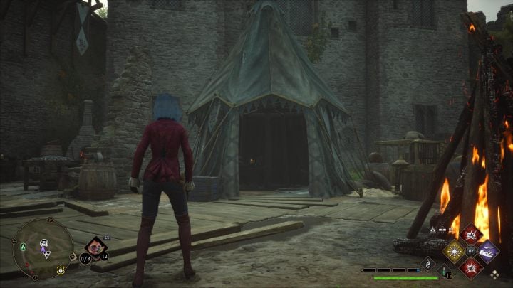 The first chest is in a green tent - Hogwarts Legacy: Feldcroft Region - Collection Chests - Hogwarts Legacy: Collection Chests - Hogwarts Legacy Guide