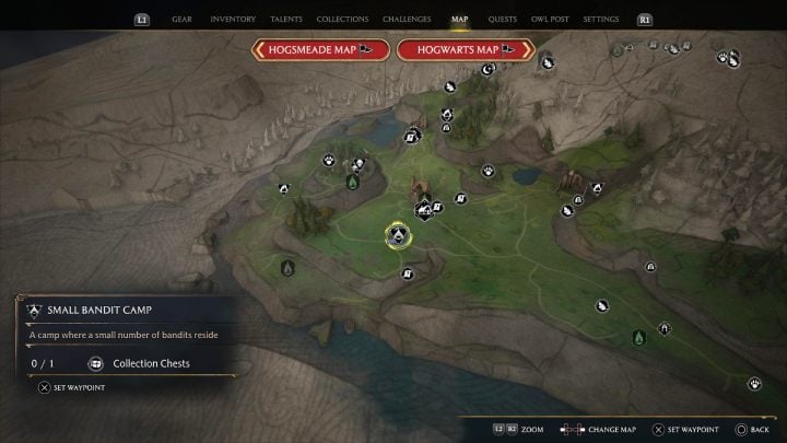 Chest #12 is next to a tent in a bandit camp near Feldcroft - Hogwarts Legacy: Feldcroft Region - Collection Chests - Hogwarts Legacy: Collection Chests - Hogwarts Legacy Guide