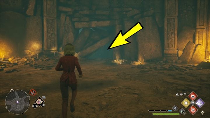 In the sarcophagus chamber, go through the collapsed tunnel on the right - Hogwarts Legacy: Feldcroft Region - Collection Chests - Hogwarts Legacy: Collection Chests - Hogwarts Legacy Guide