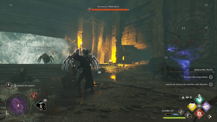 In the last chamber, you will fight a large group of spiders - Hogwarts Legacy: In the Shadow of Time - Hogwarts Legacy: Relationship quests - Sebastian - Hogwarts Legacy Guide