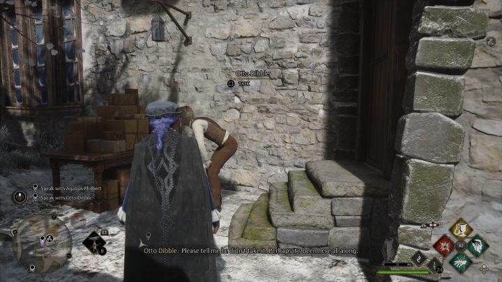 Otto is standing behind the clothes shop - Hogwarts Legacy: A Basis for Blackmail - Hogwarts Legacy: Relationship quests - Natty - Hogwarts Legacy Guide