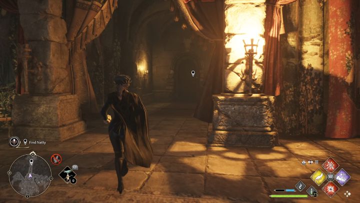 Natty is at the other end of the hideout - Hogwarts Legacy: A Basis for Blackmail - Hogwarts Legacy: Relationship quests - Natty - Hogwarts Legacy Guide