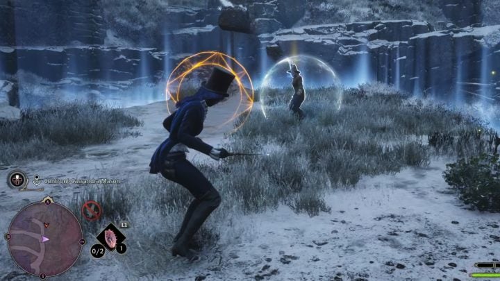 During 2nd phase, Cassandra will protect herself with a white shield - Hogwarts Legacy: How to defeat Cassandra Mason? - Hogwarts Legacy: Bosses - Hogwarts Legacy Guide