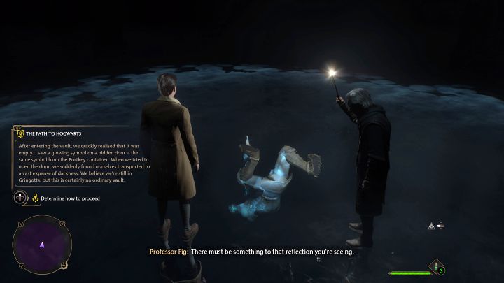 The professor will light up the way - follow him to the blue magic circle - Hogwarts Legacy: The Path to Hogwarts - Hogwarts Legacy: Main quests - Hogwarts Legacy Guide