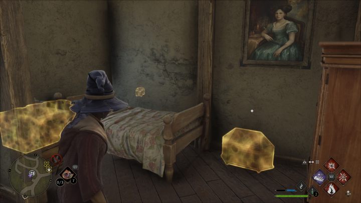 Collection Chest #4 is in a small house on the eastern outskirts of the village - Hogwarts Legacy: Collection Chests - Hogsmeade - Hogwarts Legacy: Hogsmeade Collectibles - Hogwarts Legacy Guide