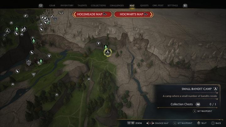 The next chest is in a small bandit camp near the Phoenix Mountain Cave - Hogwarts Legacy: Poidsear Coast - Collection Chests - Hogwarts Legacy: Collection Chests - Hogwarts Legacy Guide