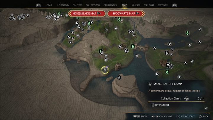 The last chest in this area is in the bandit camp south of the South Poidsear Coast fast travel point - Hogwarts Legacy: Poidsear Coast - Collection Chests - Hogwarts Legacy: Collection Chests - Hogwarts Legacy Guide