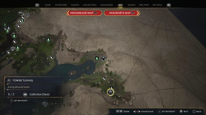 Chests #6 and #7 are inside Tower Tunnel - Hogwarts Legacy: Marunweem Lake - Collection Chests - Hogwarts Legacy: Collection Chests - Hogwarts Legacy Guide