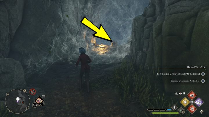 The first chest is on the left side of the cave - Hogwarts Legacy: Marunweem Lake - Collection Chests - Hogwarts Legacy: Collection Chests - Hogwarts Legacy Guide