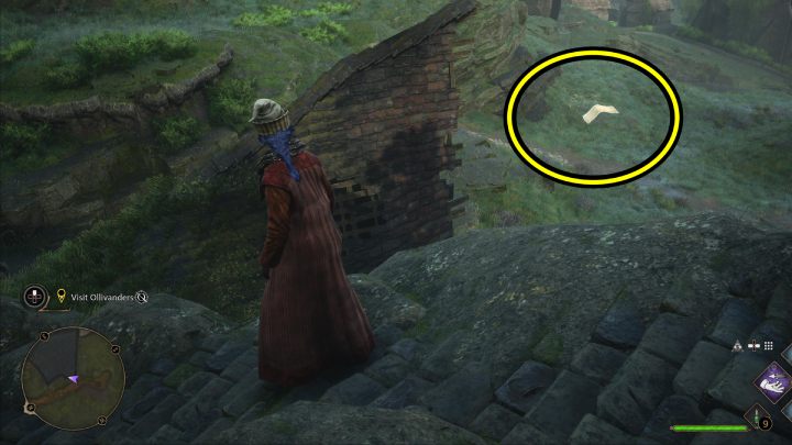 Another Flying Guide page Page #19 (Hogsmeade) flies over the Dogweed and Deathcap shop - Hogwarts Legacy: Field Guide Pages Part 2 - Hogsmeade - Hogwarts Legacy: Hogsmeade Collectibles - Hogwarts Legacy Guide