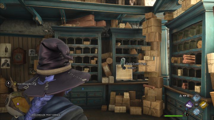 The next collectible is in the owl post office, next to the tea shop - Hogwarts Legacy: Field Guide Pages Part 2 - Hogsmeade - Hogwarts Legacy: Hogsmeade Collectibles - Hogwarts Legacy Guide