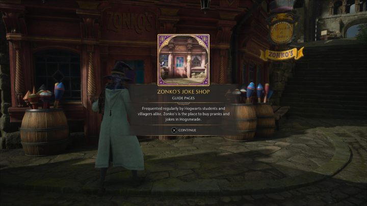 One of the Revelio pages can be found outside Zonko's Joke Shop in the center of Hogsmeade - Hogwarts Legacy: Field Guide Pages Part 2 - Hogsmeade - Hogwarts Legacy: Hogsmeade Collectibles - Hogwarts Legacy Guide