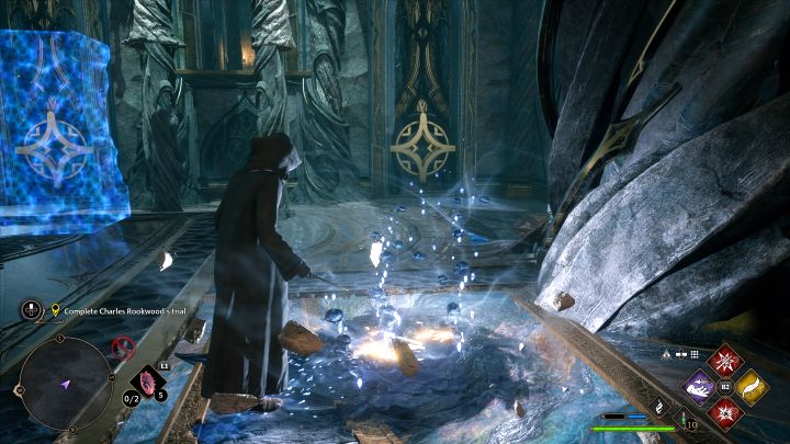 In the new location, the fourth circle of ancient magic is located on the right side - interact with it - Hogwarts Legacy: Charles Rookwoods Trial - Hogwarts Legacy: Main quests - Hogwarts Legacy Guide