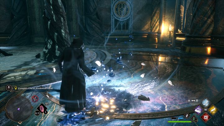 Run over the moving stairs and the moving bridge - Hogwarts Legacy: Charles Rookwoods Trial - Hogwarts Legacy: Main quests - Hogwarts Legacy Guide