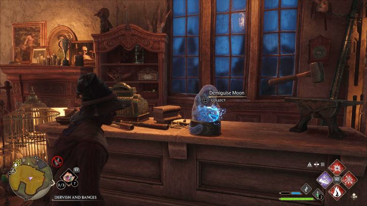 Another Demiguise Statue #7 (Hogsmeade) is in the building with the Dervish and Banges sign, you can get there from the clothes shop - Hogwarts Legacy: Demiguise Statues - Hogsmeade - Hogwarts Legacy: Hogsmeade Collectibles - Hogwarts Legacy Guide