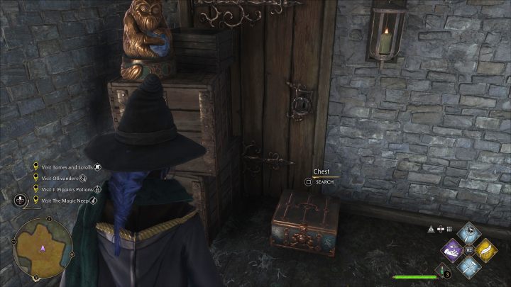 The next Demiguise Statue #3 (Hogsmeade) is in the back of the Hog's Head pub, in the western part of Hogsmeade - Hogwarts Legacy: Demiguise Statues - Hogsmeade - Hogwarts Legacy: Hogsmeade Collectibles - Hogwarts Legacy Guide