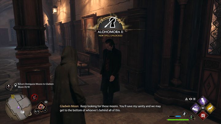 You will receive a message that an improved version of the spell has been unlocked - Hogwarts Legacy: The Man Behind the Moons - Hogwarts Legacy: Hogwarts side quests - Hogwarts Legacy Guide