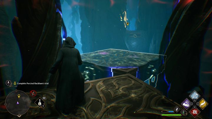 Thanks to your efforts , both levitating platforms should reach the magic gate and you can go through it (from one platform to the other) - Hogwarts Legacy: Percival Rackhams Trial - Hogwarts Legacy: Main quests - Hogwarts Legacy Guide