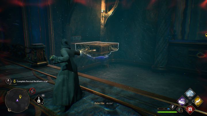 Search the loot chest and jump down - Hogwarts Legacy: Percival Rackhams Trial - Hogwarts Legacy: Main quests - Hogwarts Legacy Guide