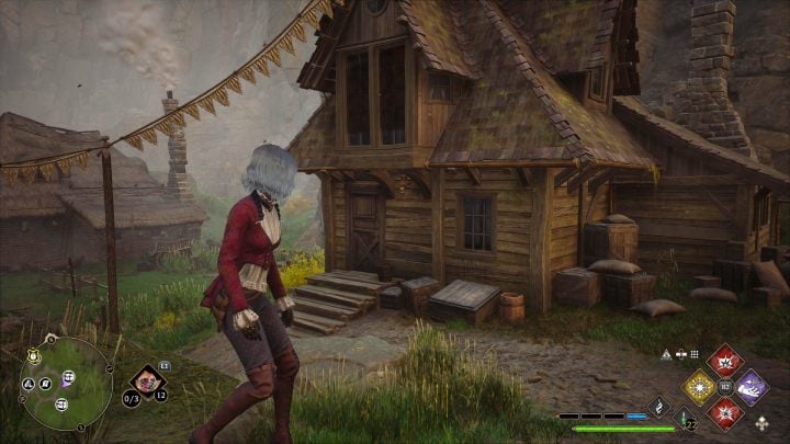 Chest #1 is in a large wooden house, between the window and the chair - Hogwarts Legacy: Cragcroftshire - Collection Chests - Hogwarts Legacy: Collection Chests - Hogwarts Legacy Guide