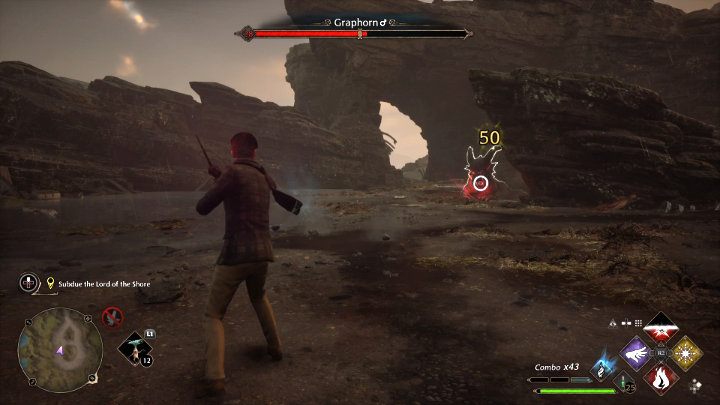 Stay out of the Graphorn's range and keep attacking from a distance, chaining spells into combos until you move on to the next phase of the fight - Hogwarts Legacy: San Bakars Trial - Hogwarts Legacy: Main quests - Hogwarts Legacy Guide