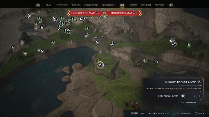 This chest is found in a bandit camp northwest of Clagmar Castle - Hogwarts Legacy: Clagmar Coast - Collection Chests - Hogwarts Legacy: Collection Chests - Hogwarts Legacy Guide