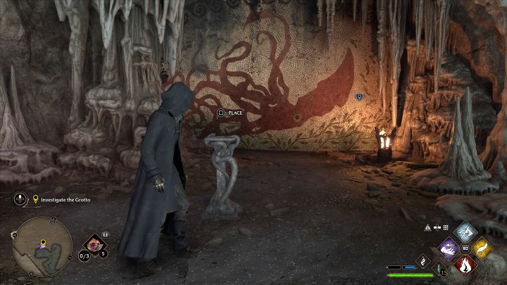 In the grotto, examine the interactive pedestal - the hero will place the toast received from Scrope - Hogwarts Legacy: Scropes Last Hope - Slytherin quest - Hogwarts Legacy: Main quests - Hogwarts Legacy Guide