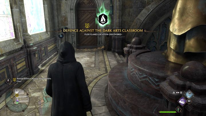 You have to reach the classroom where professor Hecat is teaching (the enchanted compass can lead you there) - open the door to start the class - Hogwarts Legacy: Defence Against the Dark Arts Class - Hogwarts Legacy: Main quests - Hogwarts Legacy Guide