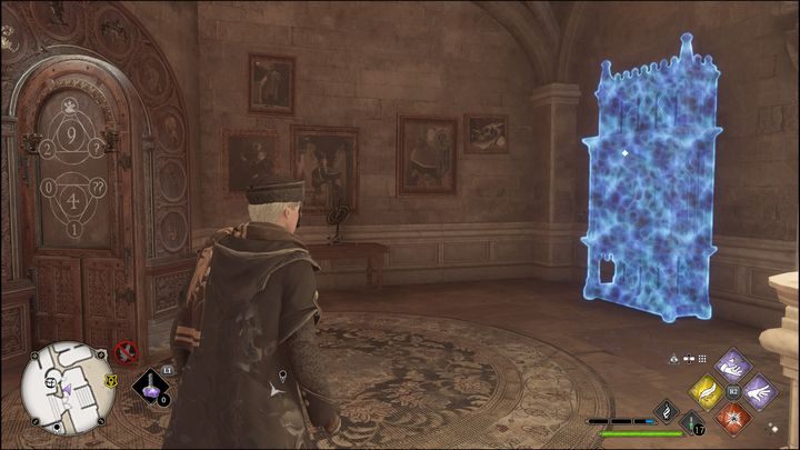 While following it, you'll climb the stairs, go forward, and go through a descending corridor - Hogwarts Legacy: All Daedalian Keys - Hogwarts Legacy: Hogwarts collectibles - Hogwarts Legacy Guide