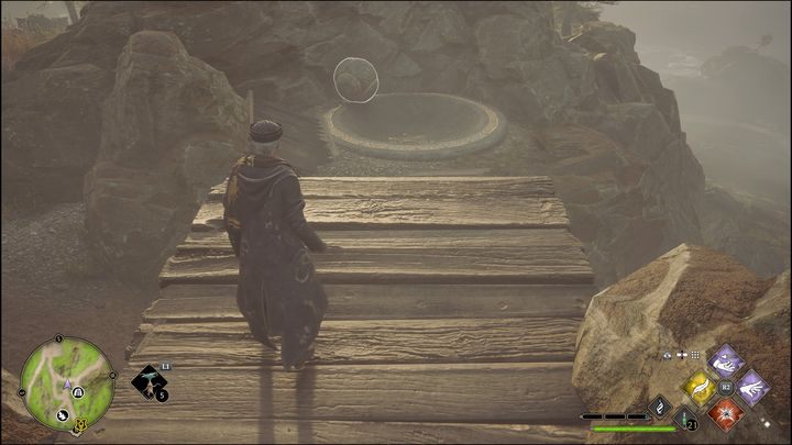 Then position yourself behind the orb and use Depulso twice to push it back and send it flying - Hogwarts Legacy: Poidsear Coast - all Merlin Trials - Hogwarts Legacy: Merlins Trials - Hogwarts Legacy Guide