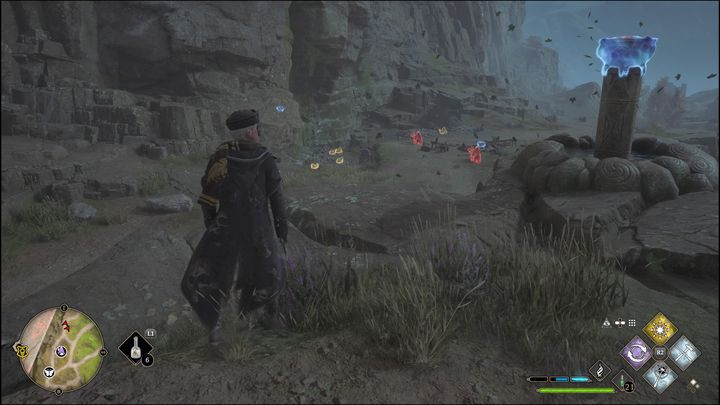 After activating the trial, use the Revelio spell to find out where the hearths on the pedestals are located - Hogwarts Legacy: Poidsear Coast - all Merlin Trials - Hogwarts Legacy: Merlins Trials - Hogwarts Legacy Guide