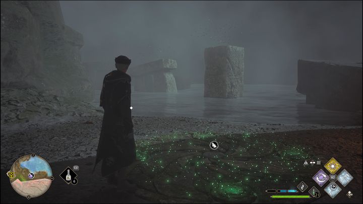 All you have to do is jump on all the stone platforms to complete the quest - Hogwarts Legacy: Poidsear Coast - all Merlin Trials - Hogwarts Legacy: Merlins Trials - Hogwarts Legacy Guide