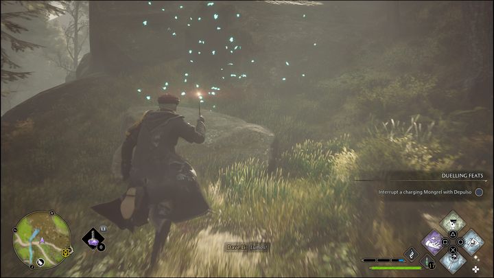 This time Lumos will be useful , because the task will be to lead three groups of butterflies to separate shrines - Hogwarts Legacy: Hogwarts Valley - all Merlin Trials - Hogwarts Legacy: Merlins Trials - Hogwarts Legacy Guide