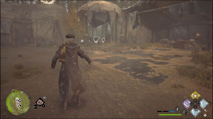 One of them is hidden deeper in the camp - Hogwarts Legacy: Hogwarts Valley - all Merlin Trials - Hogwarts Legacy: Merlins Trials - Hogwarts Legacy Guide