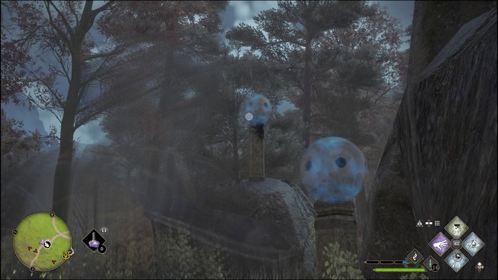 To shatter the orbs, simply perform a basic attack on them - Hogwarts Legacy: Hogwarts Valley - all Merlin Trials - Hogwarts Legacy: Merlins Trials - Hogwarts Legacy Guide