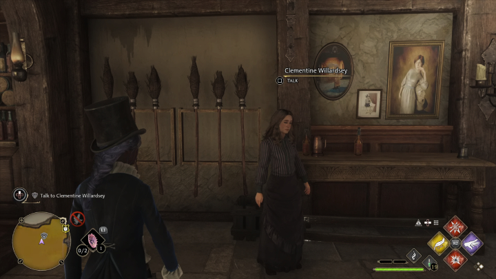 Talk to Clementine standing near the counter in The Three Broomsticks - Hogwarts Legacy: Follow the Butterflies - Hogwarts Legacy: Hogsmeade Side Quests - Hogwarts Legacy Guide