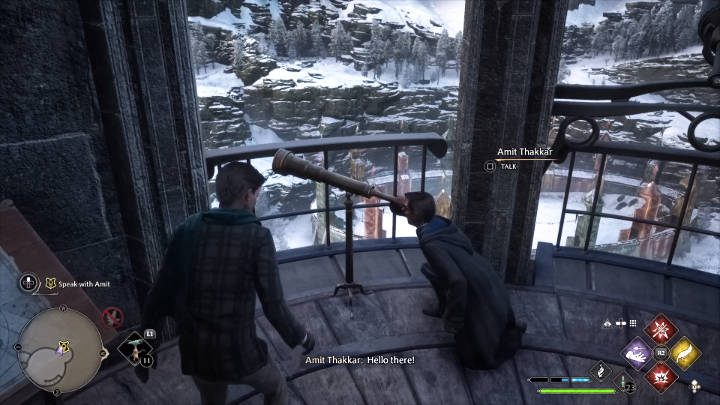 Head to the top of the Astronomy Wing and talk to Amit, a Ravenclaw student - Hogwarts Legacy: Its all Gobbledegook - Hogwarts Legacy: Main quests - Hogwarts Legacy Guide