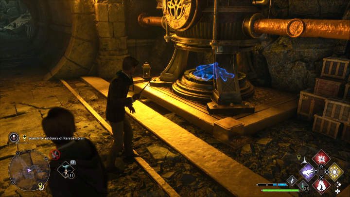 Use the fire spell to light the bonfire under the stove and start the elevator - Hogwarts Legacy: Its all Gobbledegook - Hogwarts Legacy: Main quests - Hogwarts Legacy Guide