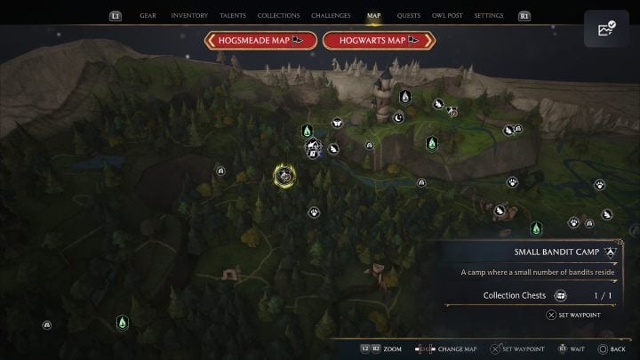 Another chest can be found in the bandit camp near the village of Pitt-Upon-Ford - Hogwarts Legacy: North Ford Bog - Collection Chests - Hogwarts Legacy: Collection Chests - Hogwarts Legacy Guide