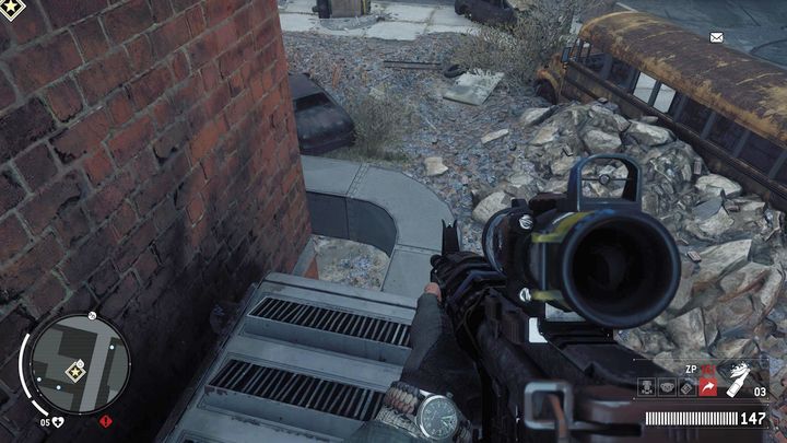 Use the scaffold to reach the machine of the cooling system and move across the pipes, till the end of the building - The Not So Great Escape | Walkthrough - Walkthrough - Homefront: The Revolution Game Guide & Walkthrough