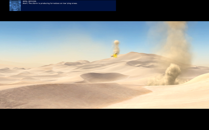 Tornadoes are especially dangerous for unarmored units, such as LAVs. - Mission 4 - Kalash Site - Campaign mode walkthrough - Homeworld: Deserts of Kharak Game Guide