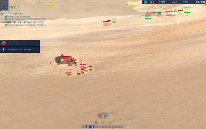 In the left corner, by the edge of the ma, there is the enemy mini-base which produces units. - Mission 4 - Kalash Site - Campaign mode walkthrough - Homeworld: Deserts of Kharak Game Guide