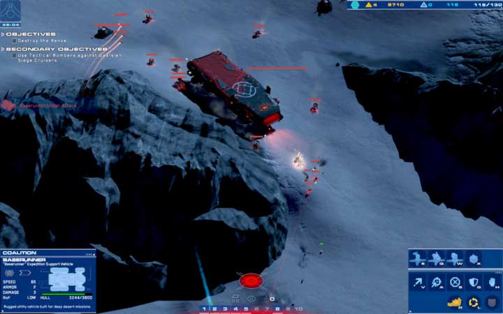 Renza will approach from the direction of the enemy base and will soon launch an attack. - Mission 8 - Tombs of the Ancients - Campaign mode walkthrough - Homeworld: Deserts of Kharak Game Guide