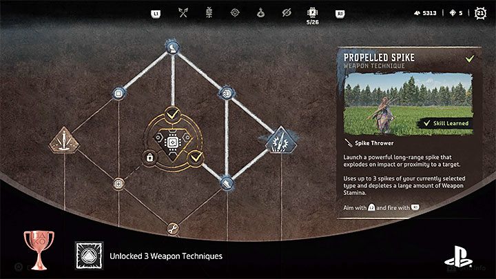 How to unlock: Unlocked a Weapon Technique for 3 different weapon classes - Horizon Forbidden West: Trophies - list, trophy guide - Appendix - Horizon Forbidden West Guide