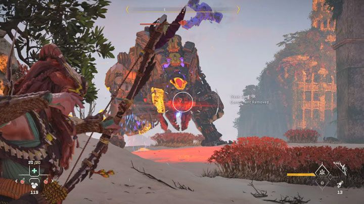 Next, focus on hitting the weak points surrounding the machine's mouth, which will not only detach more of its components (e - Horizon Forbidden West: Faros Tomb - walkthrough - Main Storyline - Horizon Forbidden West Guide