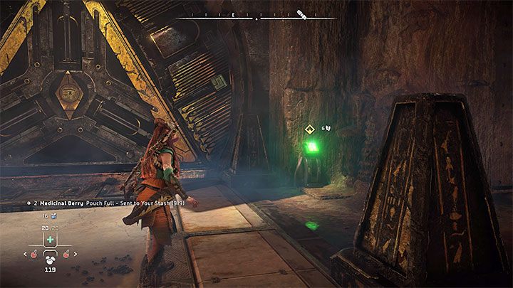 You can find loot and collectibles in the area (there is an abundance of these in Thebes), but in order to progress the quest, you'll have to reach a large locked gate from the other side - Horizon Forbidden West: Faros Tomb - walkthrough - Main Storyline - Horizon Forbidden West Guide