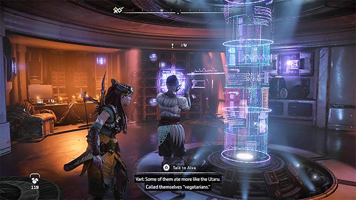 Alva will give you this quest - Horizon Forbidden West: Forbidden Legacy - Alvas quest, walkthrough - Tasks of companions - Horizon Forbidden West Guide