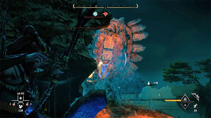 During the battle against the Slitherfang, stay on the move and use the nearby ruins to hide from the big snake's ranged attacks - Horizon Forbidden West: Forbidden Legacy - Alvas quest, walkthrough - Tasks of companions - Horizon Forbidden West Guide